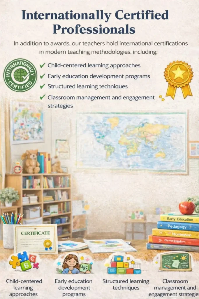 Professional holding an international certification, representing global skills and expertise